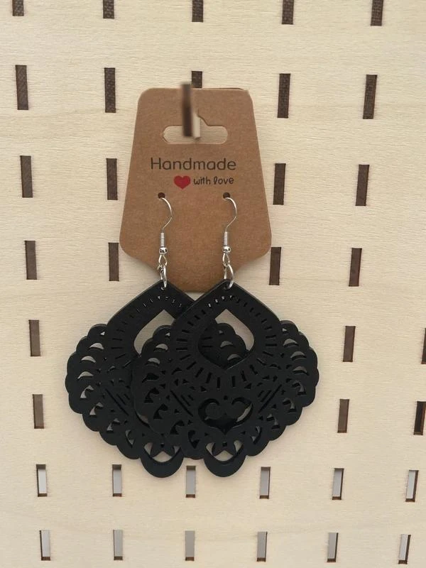 Wooden earrings model 1 – photo 2